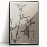 Vintage Animal Art - Birds in Flight with Bamboo - Retro Animal Prints