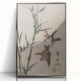 Vintage Animal Art - Birds in Flight with Bamboo - Retro Animal Prints