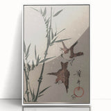 Vintage Animal Art - Birds in Flight with Bamboo - Retro Animal Prints
