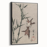 Vintage Animal Art - Birds in Flight with Bamboo - Retro Animal Prints