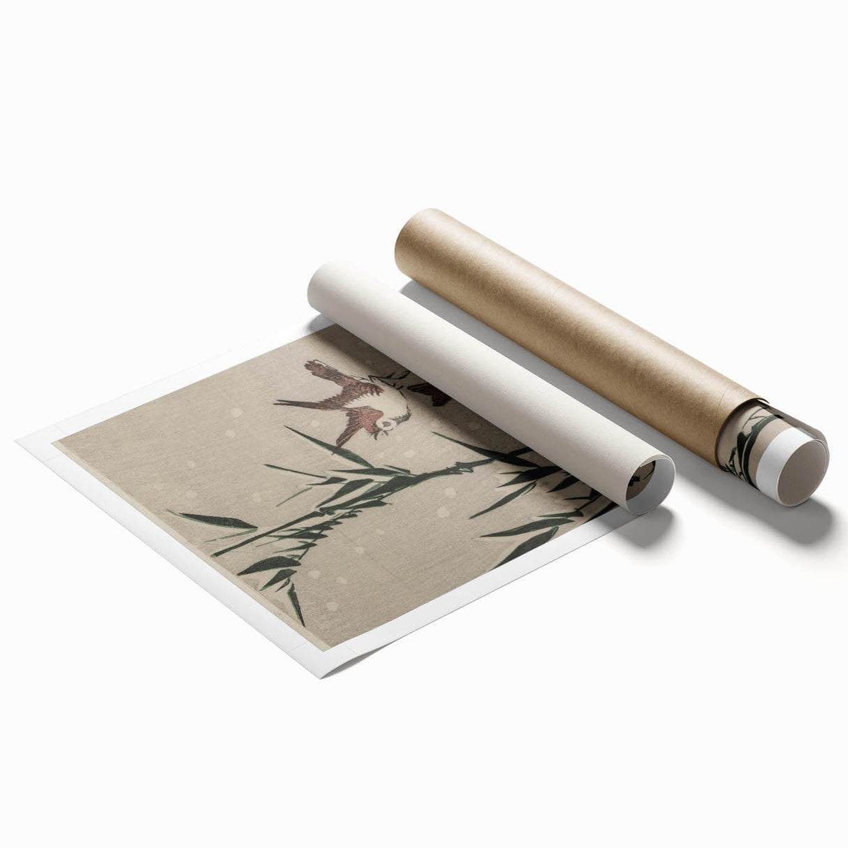 Vintage Animal Art - Birds in Flight with Bamboo - Retro Animal Prints