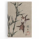 Vintage Animal Art - Birds in Flight with Bamboo - Retro Animal Prints