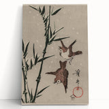 Vintage Animal Art - Birds in Flight with Bamboo - Retro Animal Prints