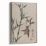 Vintage Animal Art - Birds in Flight with Bamboo - Retro Animal Prints