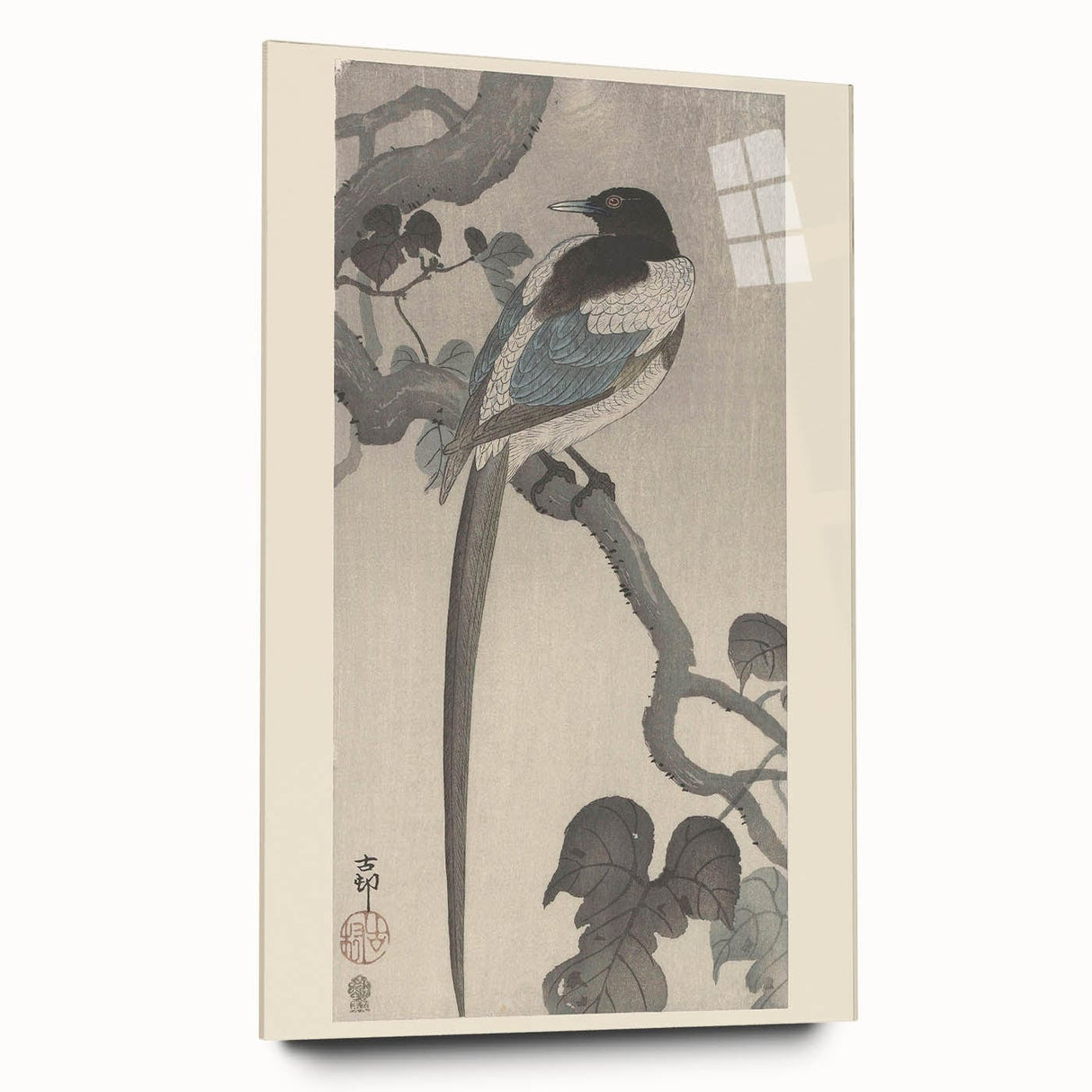 Vintage Animal Art - Perched Bird on Branch - Retro Animal Prints