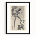 Vintage Animal Art - Perched Bird on Branch - Retro Animal Prints