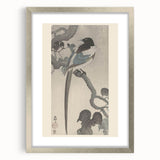 Vintage Animal Art - Perched Bird on Branch - Retro Animal Prints