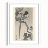Vintage Animal Art - Perched Bird on Branch - Retro Animal Prints