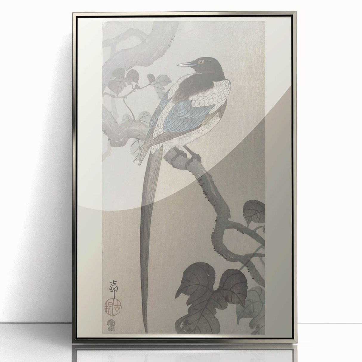 Vintage Animal Art - Perched Bird on Branch - Retro Animal Prints