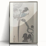Vintage Animal Art - Perched Bird on Branch - Retro Animal Prints