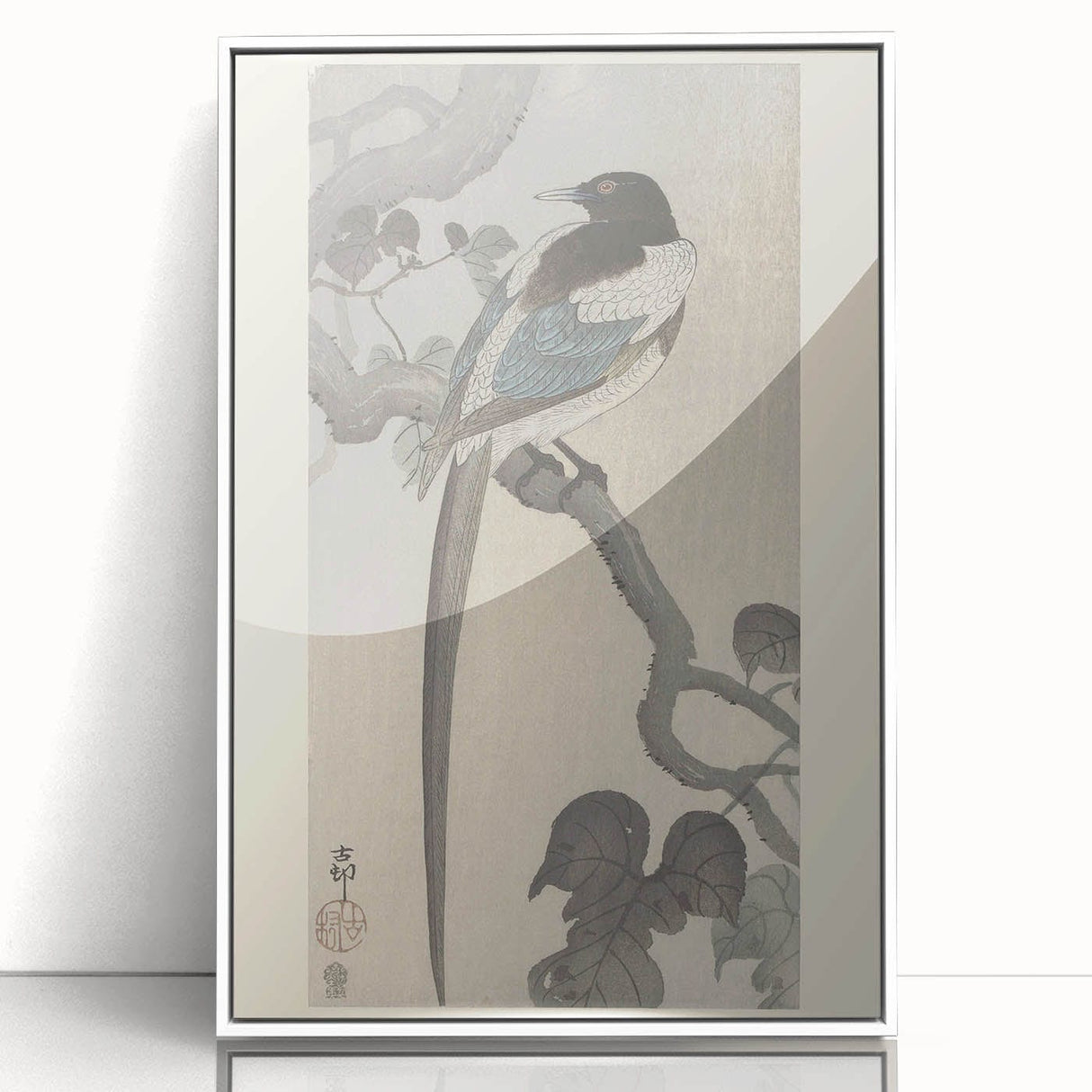 Vintage Animal Art - Perched Bird on Branch - Retro Animal Prints