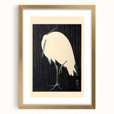 Vintage Animal Art - Heron in the Rain - Retro Animal Prints