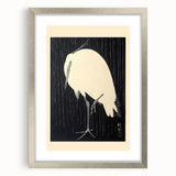 Vintage Animal Art - Heron in the Rain - Retro Animal Prints