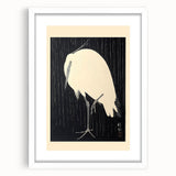 Vintage Animal Art - Heron in the Rain - Retro Animal Prints