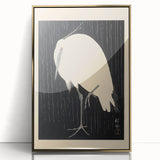 Vintage Animal Art - Heron in the Rain - Retro Animal Prints