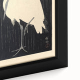Vintage Animal Art - Heron in the Rain - Retro Animal Prints