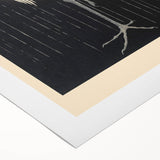 Vintage Animal Art - Heron in the Rain - Retro Animal Prints