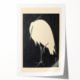 Vintage Animal Art - Heron in the Rain - Retro Animal Prints