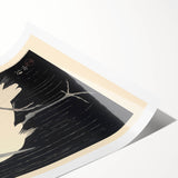 Vintage Animal Art - Heron in the Rain - Retro Animal Prints