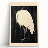 Vintage Animal Art - Heron in the Rain - Retro Animal Prints