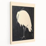 Vintage Animal Art - Heron in the Rain - Retro Animal Prints