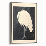 Vintage Animal Art - Heron in the Rain - Retro Animal Prints