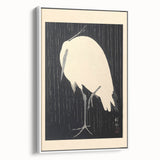 Vintage Animal Art - Heron in the Rain - Retro Animal Prints