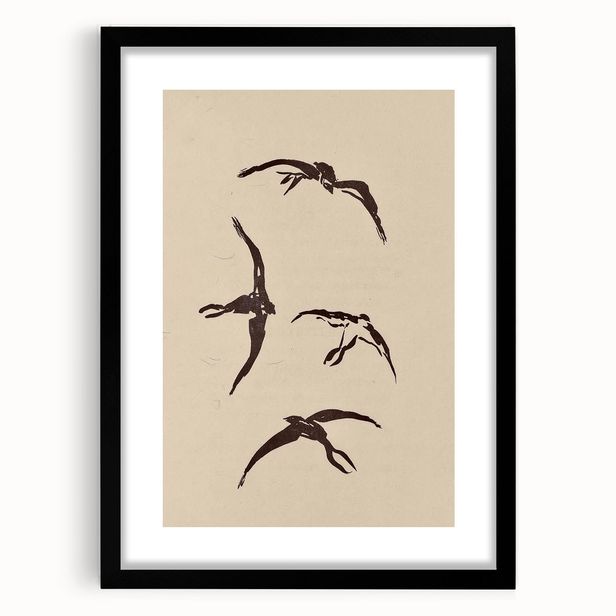 Vintage Animal Art - Birds in Flight Silhouettes - Retro Animal Prints
