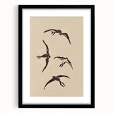 Vintage Animal Art - Birds in Flight Silhouettes - Retro Animal Prints