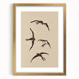 Vintage Animal Art - Birds in Flight Silhouettes - Retro Animal Prints