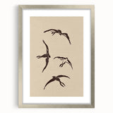 Vintage Animal Art - Birds in Flight Silhouettes - Retro Animal Prints