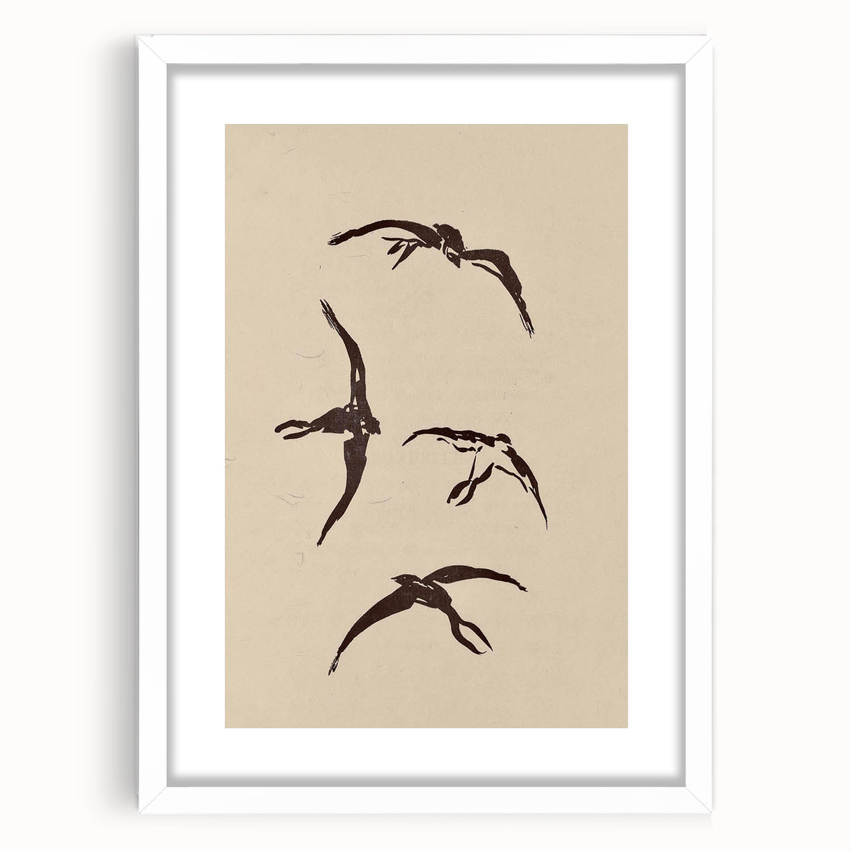 Vintage Animal Art - Birds in Flight Silhouettes - Retro Animal Prints
