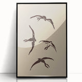 Vintage Animal Art - Birds in Flight Silhouettes - Retro Animal Prints