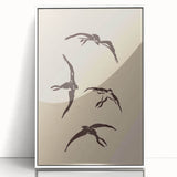 Vintage Animal Art - Birds in Flight Silhouettes - Retro Animal Prints