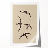 Vintage Animal Art - Birds in Flight Silhouettes - Retro Animal Prints