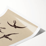 Vintage Animal Art - Birds in Flight Silhouettes - Retro Animal Prints