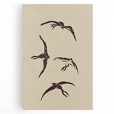 Vintage Animal Art - Birds in Flight Silhouettes - Retro Animal Prints