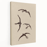Vintage Animal Art - Birds in Flight Silhouettes - Retro Animal Prints