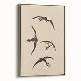 Vintage Animal Art - Birds in Flight Silhouettes - Retro Animal Prints