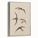 Vintage Animal Art - Birds in Flight Silhouettes - Retro Animal Prints