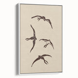 Vintage Animal Art - Birds in Flight Silhouettes - Retro Animal Prints