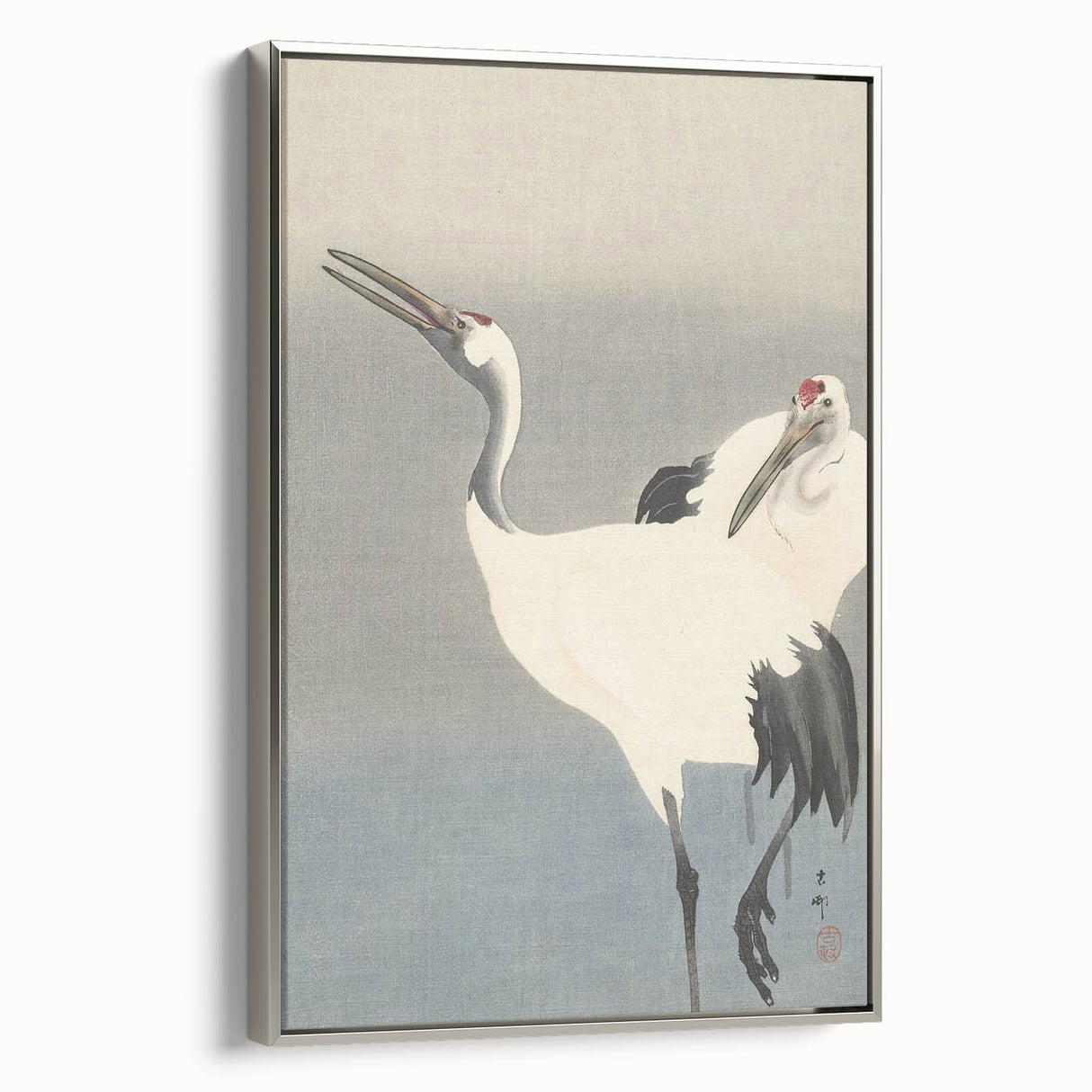 Vintage Animal Art - Cranes in Graceful Stance - Retro Animal Prints