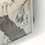 Vintage Animal Art - Perched Bird on Branch - Retro Animal Prints