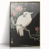 Vintage Animal Art - White Parrot with Pomegranates - Retro Animal Prints