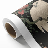 Vintage Animal Art - White Parrot with Pomegranates - Retro Animal Prints