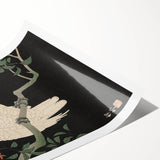 Vintage Animal Art - White Parrot with Pomegranates - Retro Animal Prints