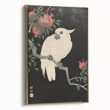 Vintage Animal Art - White Parrot with Pomegranates - Retro Animal Prints