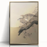 Vintage Animal Art - Hawk on Branch - Retro Animal Prints