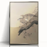 Vintage Animal Art - Hawk on Branch - Retro Animal Prints