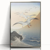 Vintage Animal Art - Seagulls Over the Ocean - Retro Animal Prints
